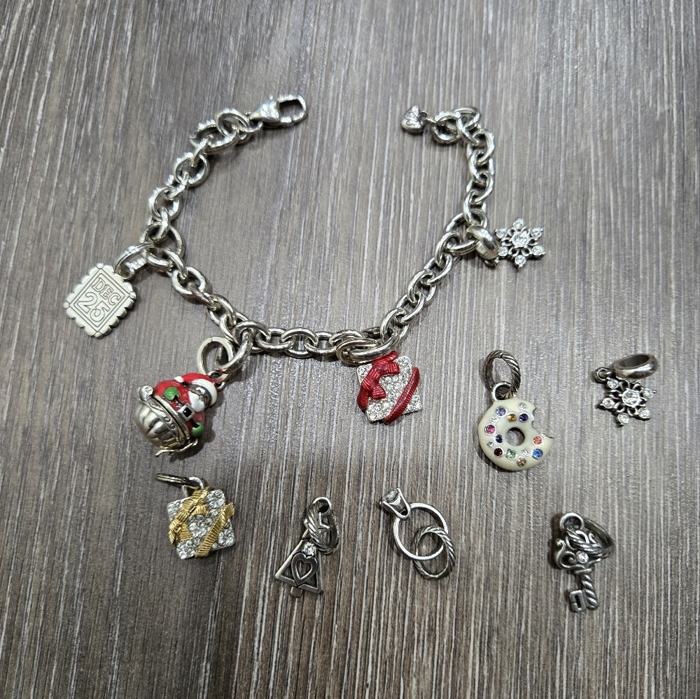 Brighton Silver Charm Bracelet with Eclectic Charms